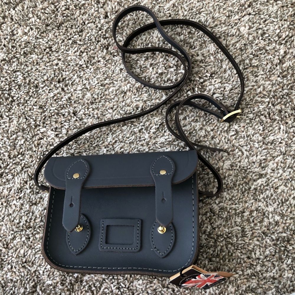 Black Leather Satchel Crossbody Bag - Picture 2 of 11